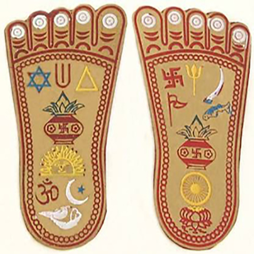 Mahalaxmi Charan Paduka Brass Medium